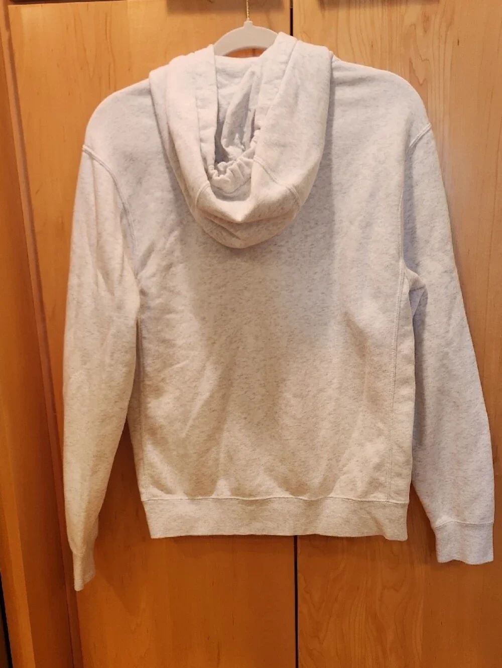 Nike Light Heather Gray Pullover Hoodie with Red Rose Embroidery